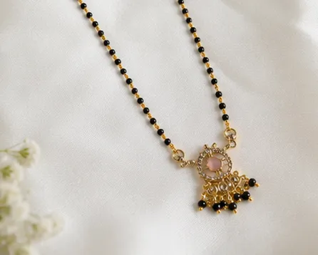 Vintage Royal Pink Quartz Mangalsutra
